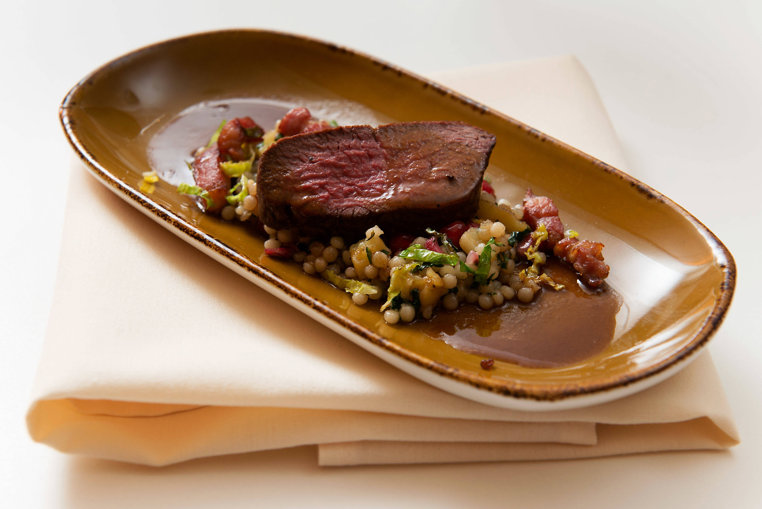 Venison & Pancetta with Giant Couscous