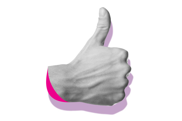 Cutout of thumbs up