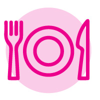 Cartoon plate with knife and fork