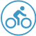 Cartoon of a person riding a bike
