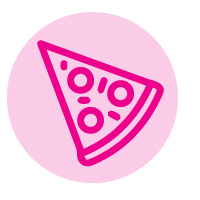 Cartoon pizza slice